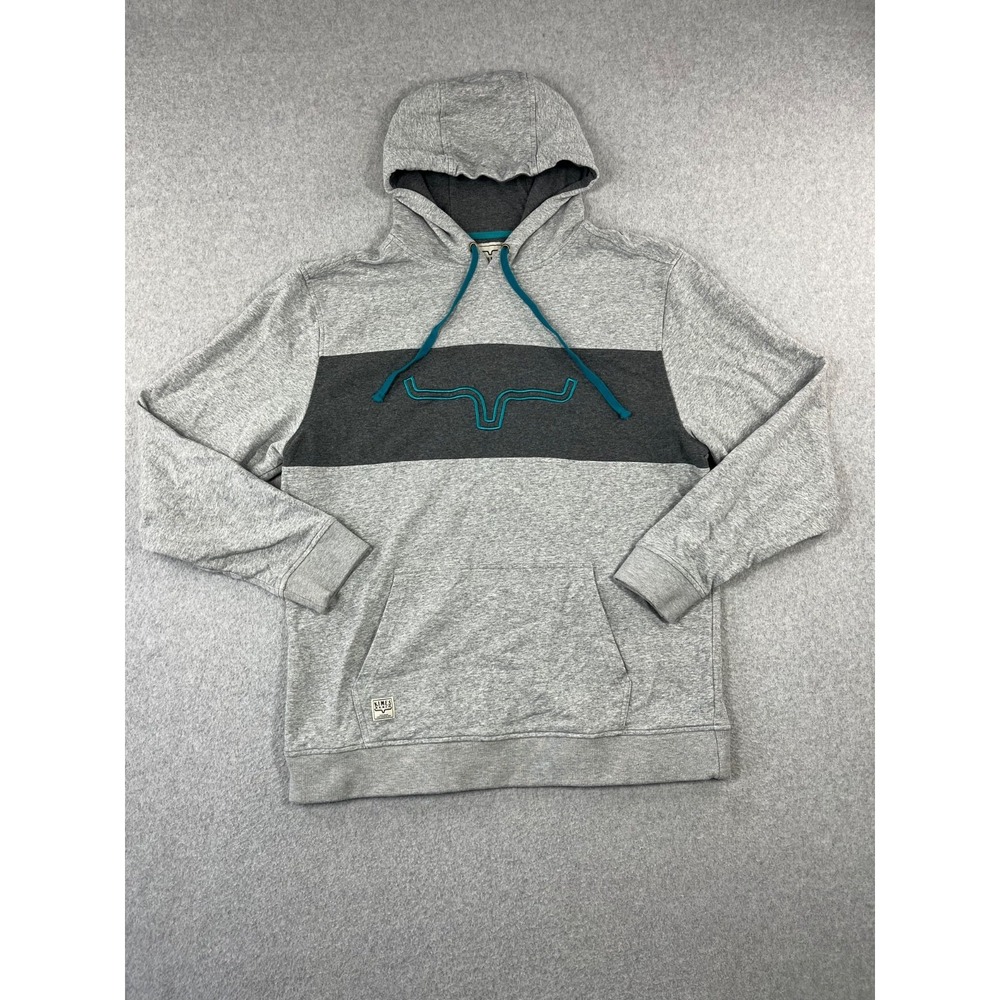 Kimes Ranch Side Winder Hoodie Mens XL Gray French Terry Sweatshirt Lightweight